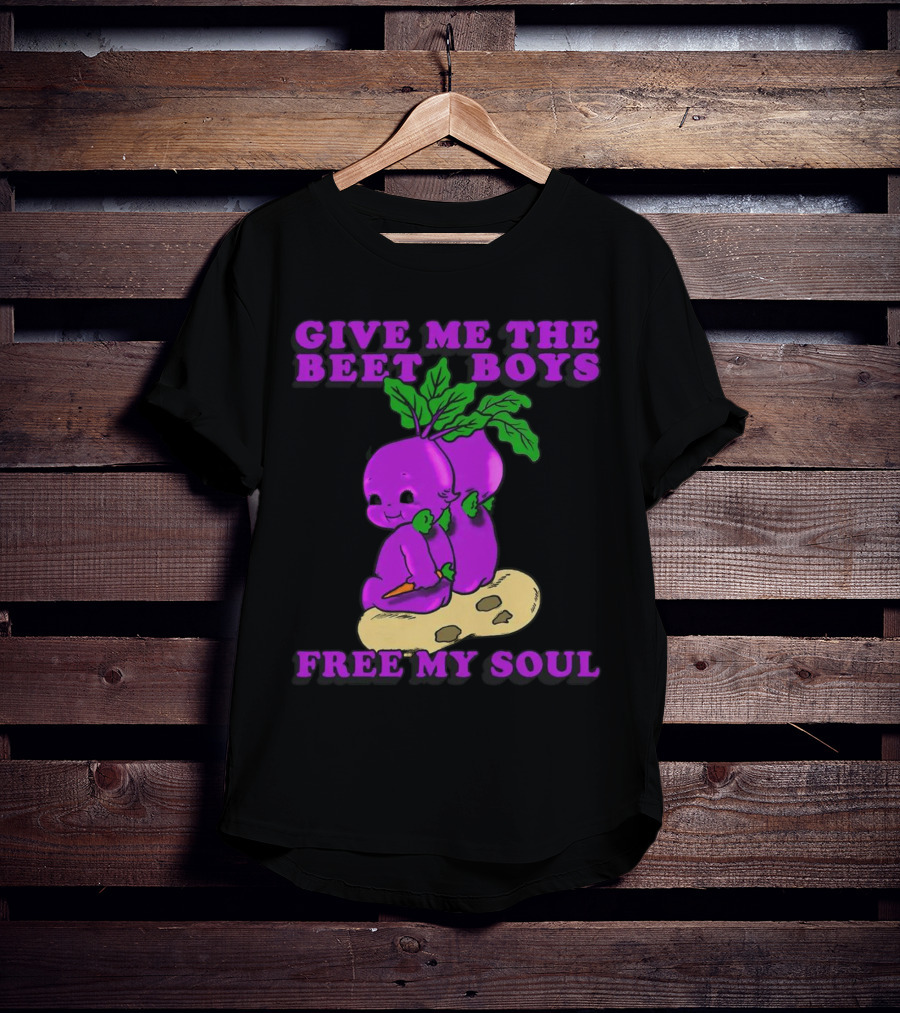 Give Me The Beet Boys Free My Soul Purple Vegetables With Carrots T-Shirt