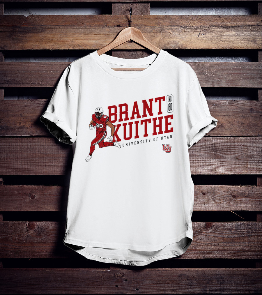 Brant Kuithe No. 80 University Of Utah Utes Football Caricature T-Shirt