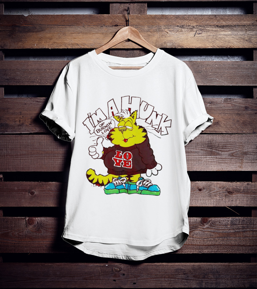 Garfield I'm A Hunk Of Burnin Love With Bold Sweater And Sneakers T-Shirt
