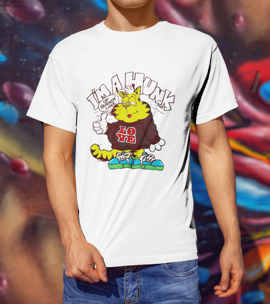 Garfield I'm A Hunk Of Burnin Love With Bold Sweater And Sneakers T-Shirt