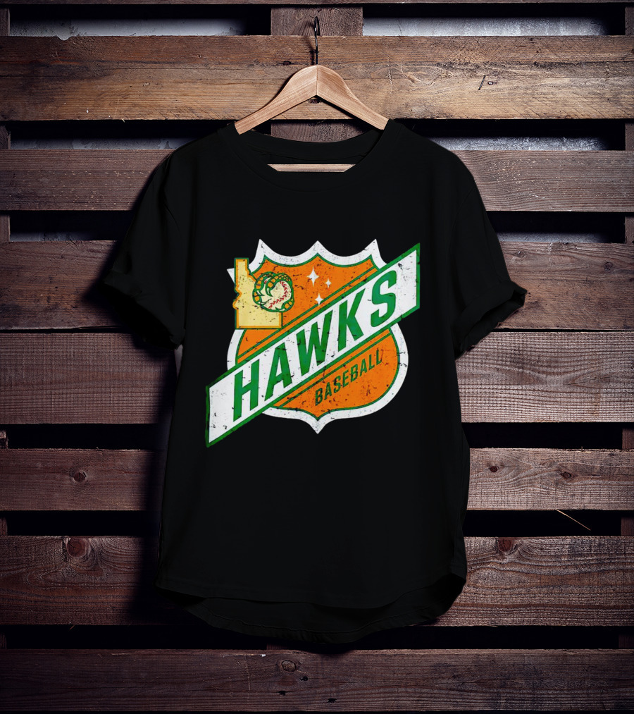 Hawks Baseball Idaho Highway Shield T-Shirt