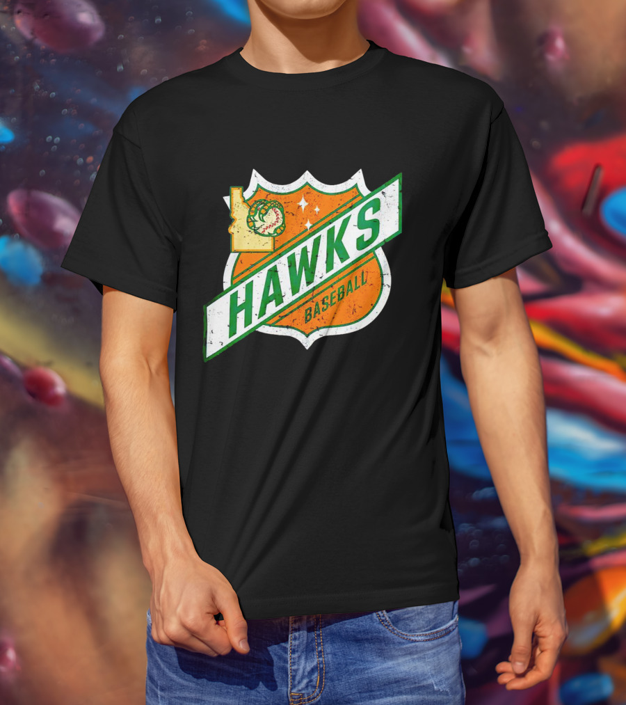 Hawks Baseball Idaho Highway Shield T-Shirt