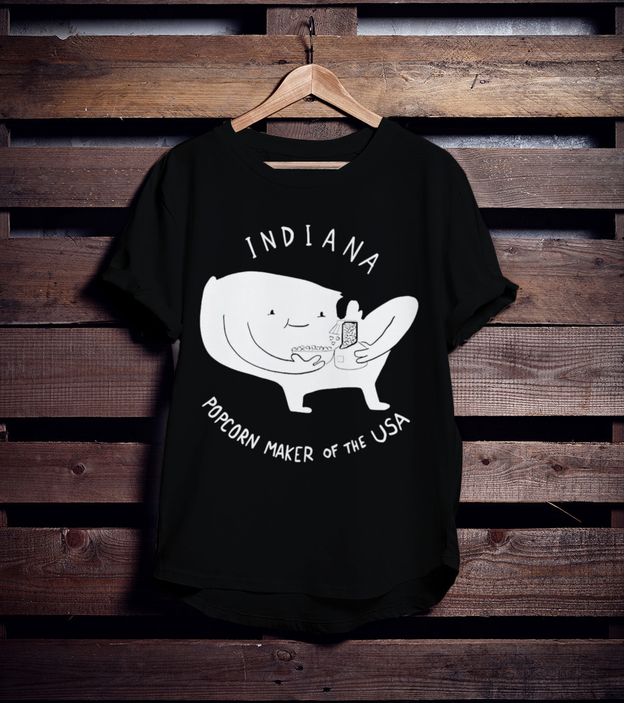 INDIANA Popcorn Maker Of The USA Cartoon Character T-Shirt