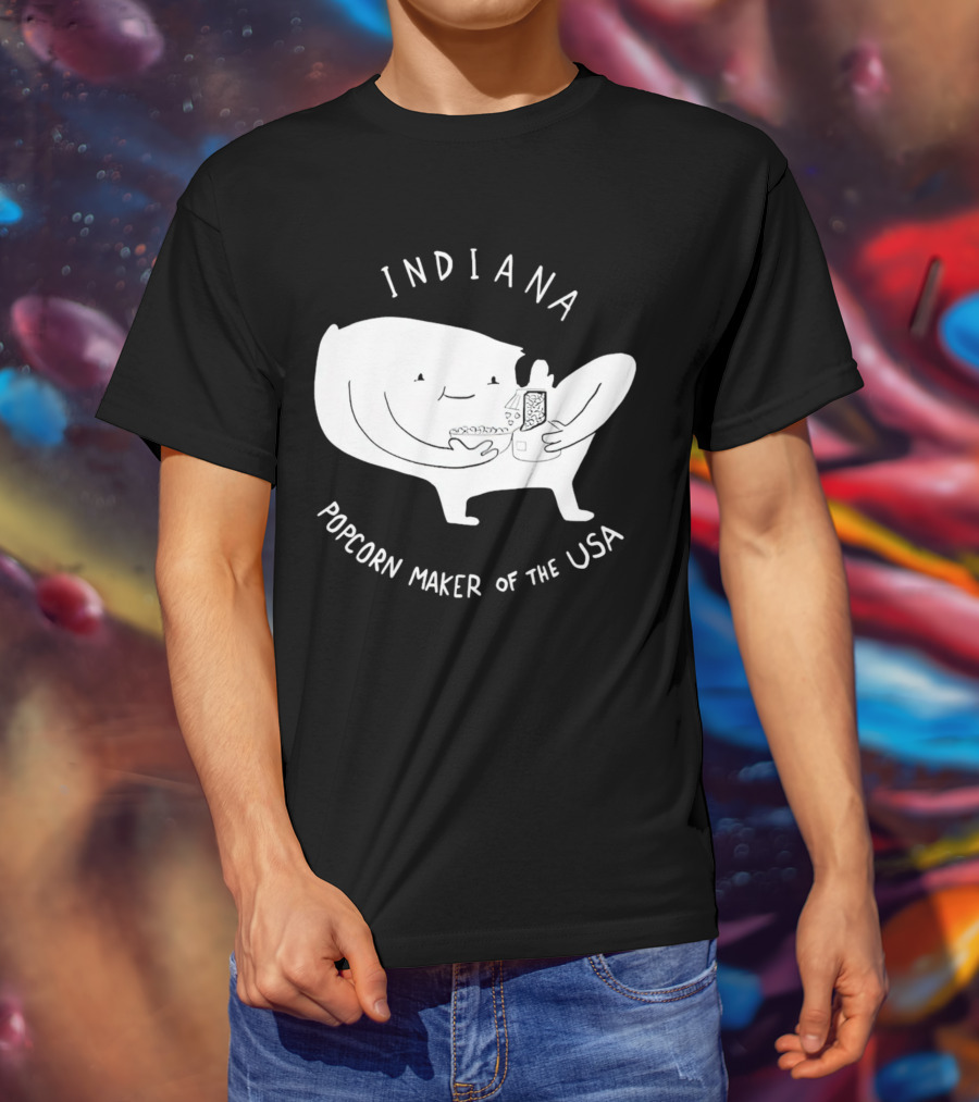 INDIANA Popcorn Maker Of The USA Cartoon Character T-Shirt