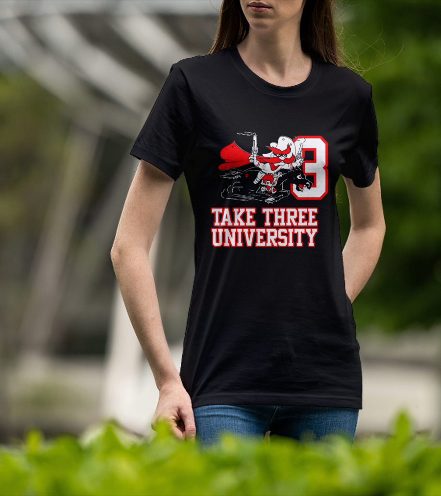 Joey Mcguire Take Three University Red Raider Character Number 3 T-Shirt