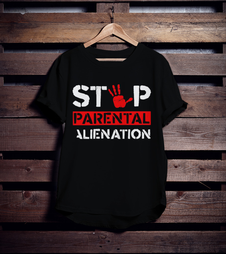 STOP PARENTAL ALIENATION Red Handprint T-Shirt