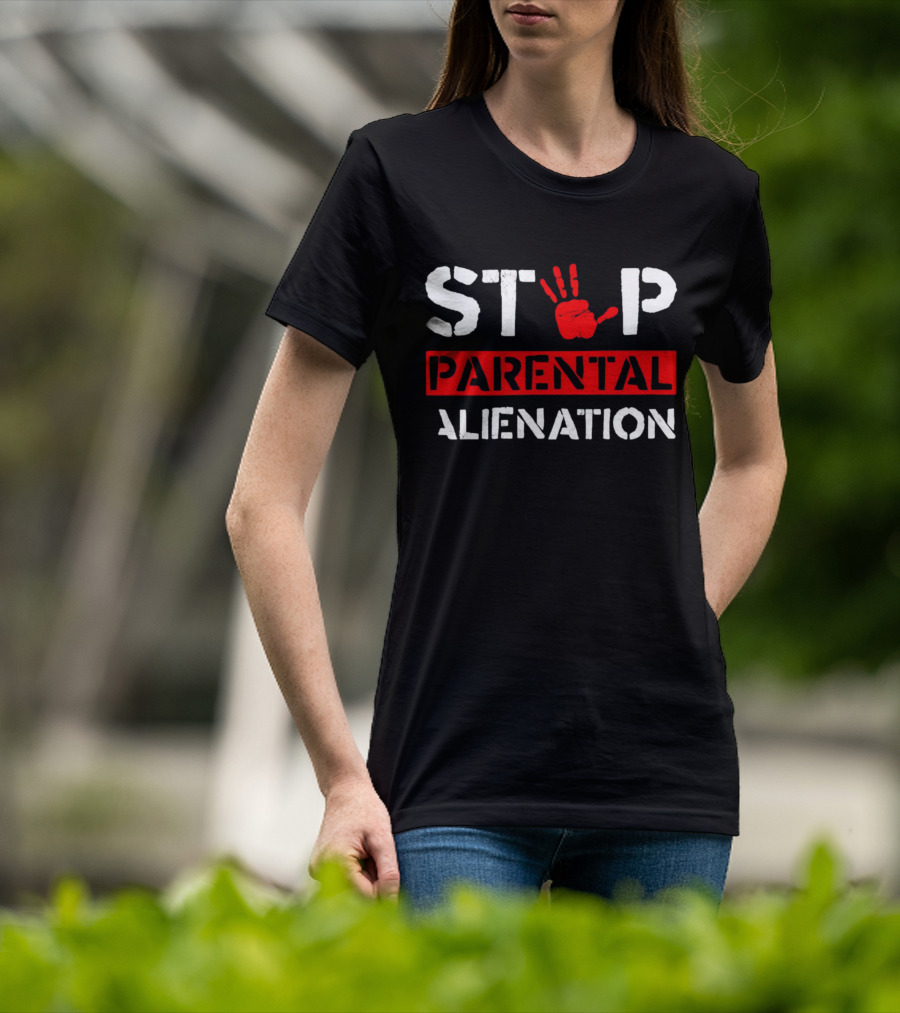 STOP PARENTAL ALIENATION Red Handprint T-Shirt