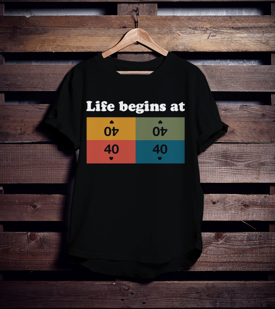 Life Begins At Commander Sphere 40 Spade Heart Cards T-Shirt