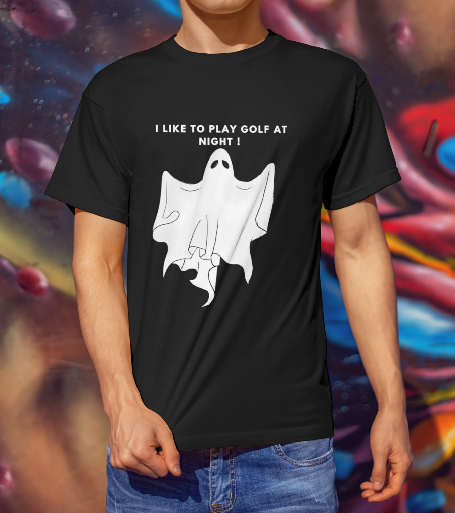 I Like To Play Golf At Night Ghost T-Shirt