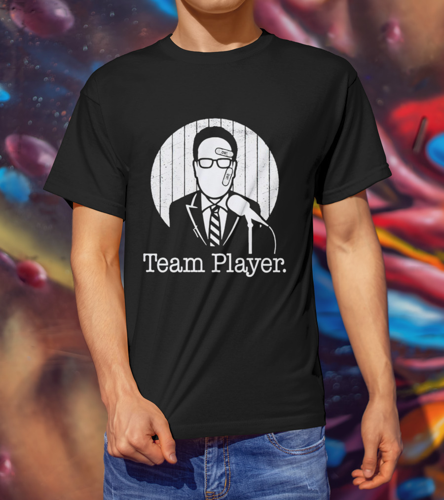Nestor Cortes John Sterling Team Player Band-Aid Microphone T-Shirt