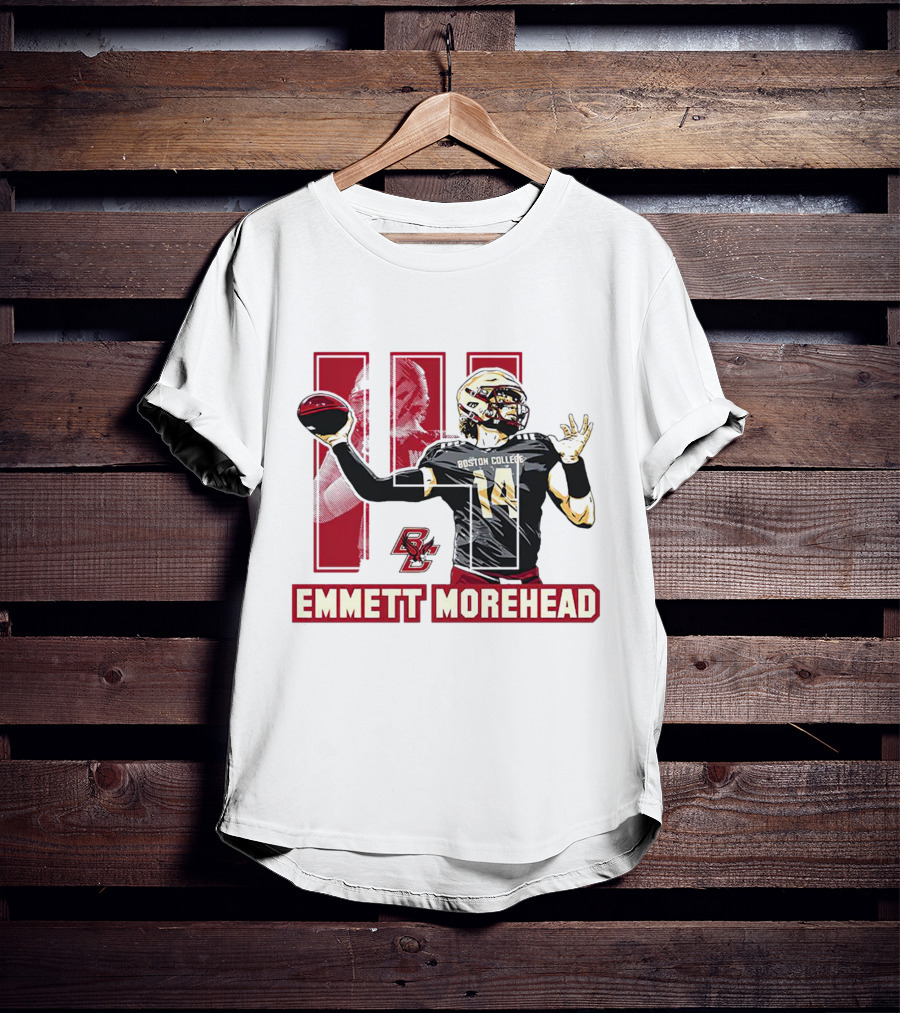 Emmett Morehead Boston College Eagles NCAA Football Caricature Quarterback Number 14 T-Shirt