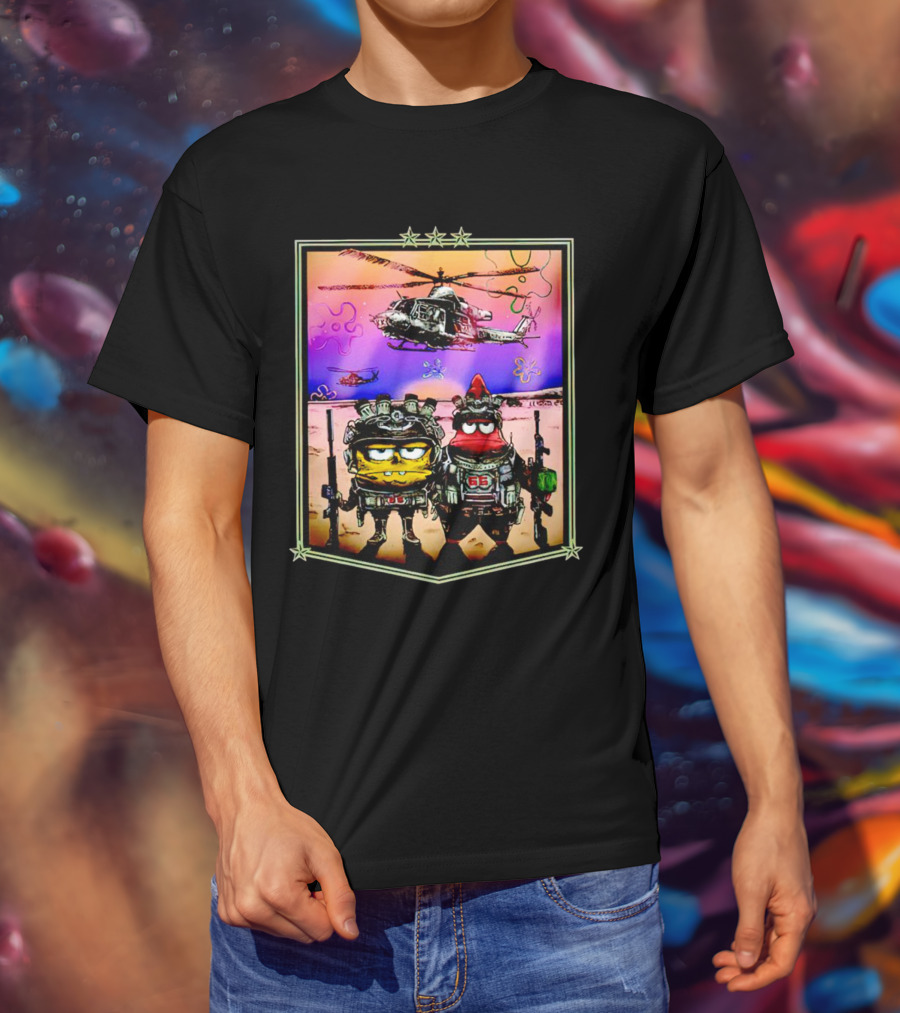 SpongeBob Patrick Military Helicopter Goofy Goobers T-Shirt
