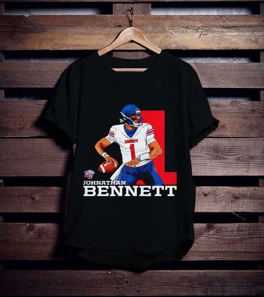 Johnathan Bennett Liberty Flames NCAA Football Quarterback Caricature T-Shirt