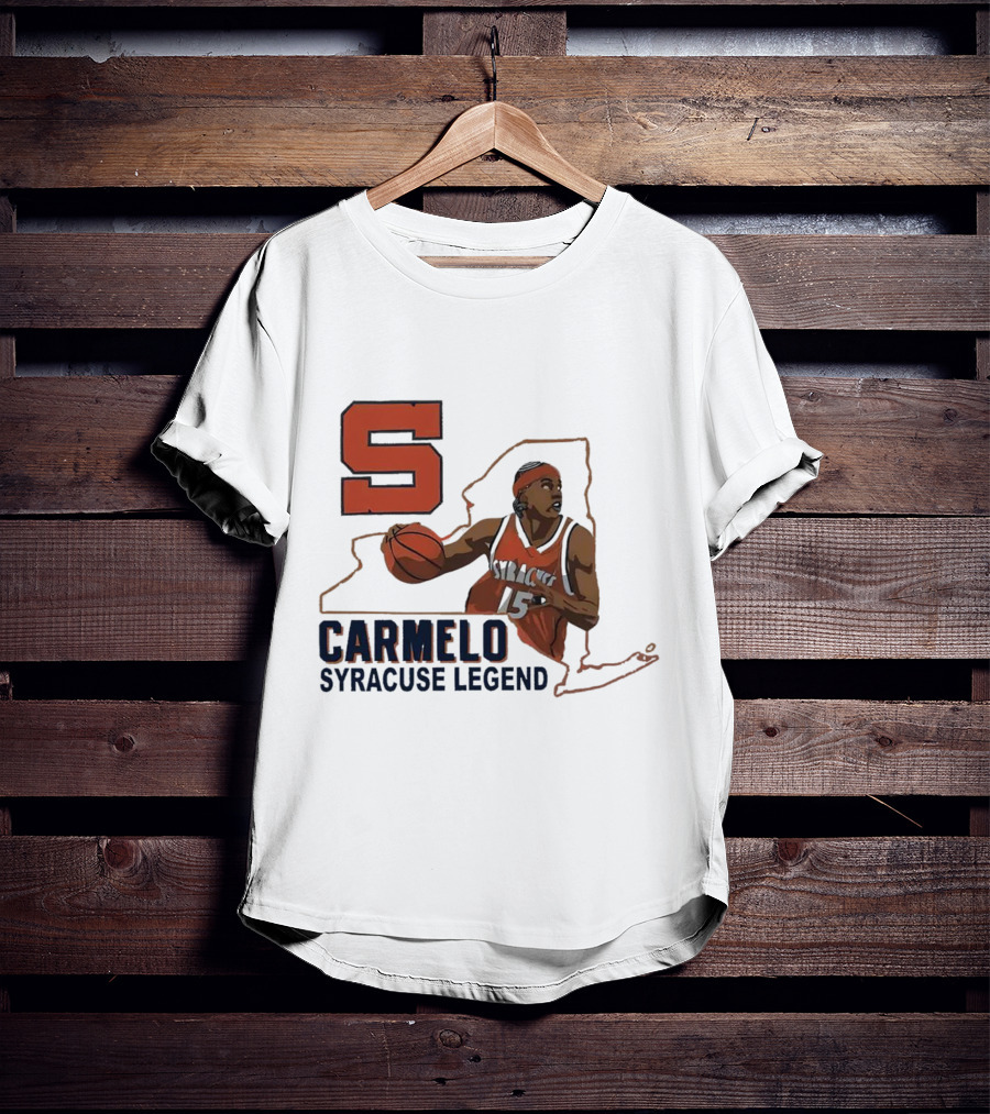 Carmelo Anthony Syracuse Legend Basketball Orange Number 15 T-Shirt