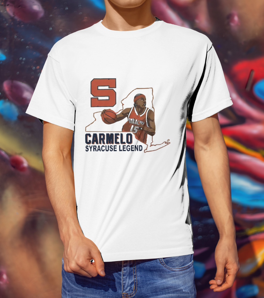 Carmelo Anthony Syracuse Legend Basketball Orange Number 15 T-Shirt