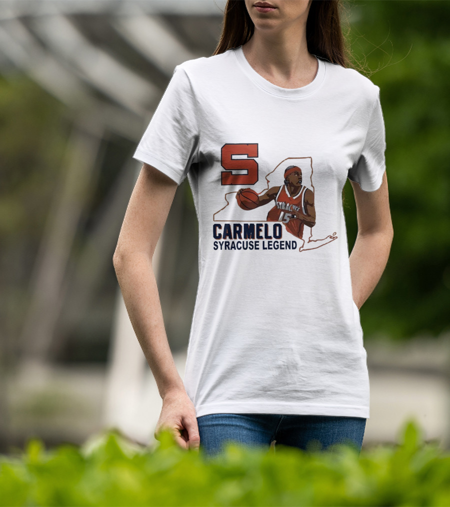 Carmelo Anthony Syracuse Legend Basketball Orange Number 15 T-Shirt