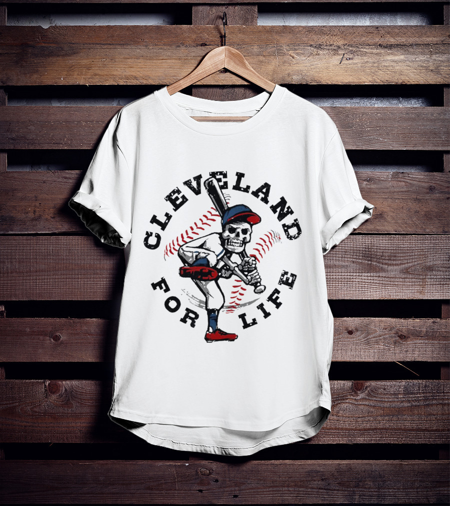 Cleveland Guardians Baseball Skeleton Batting Stance For Life T-Shirt