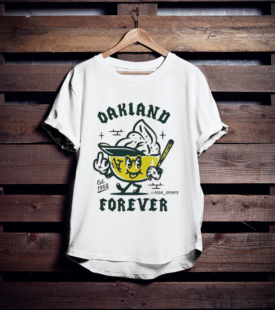 Oakland A's Forever Est. 1968 Retro Baseball Character T-Shirt