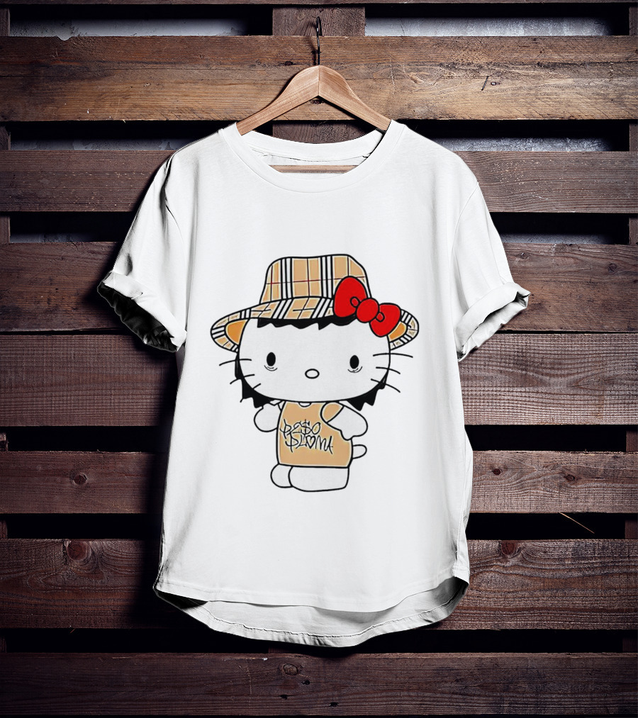 Peso Pluma Hello Kitty Plaid Hat Red Bow T-Shirt