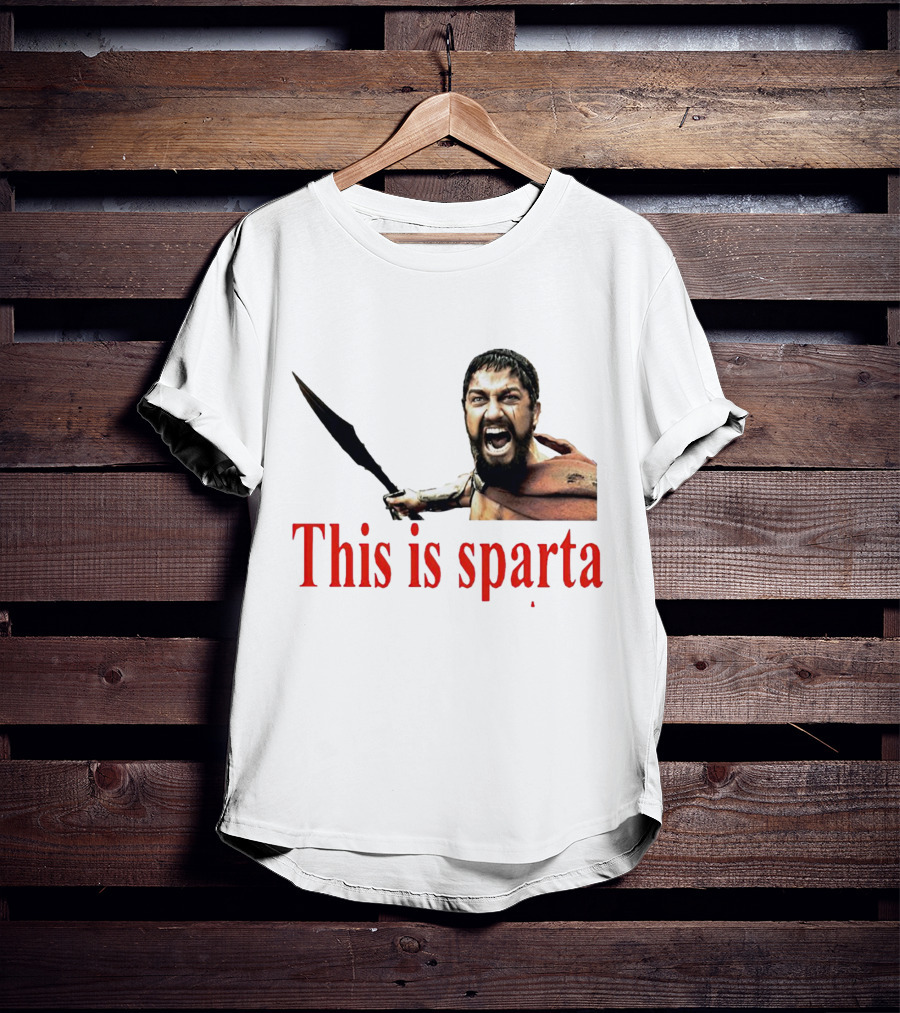 This Is Sparta Gerard Butler 300 Movie Scene Iconic Shout T-Shirt