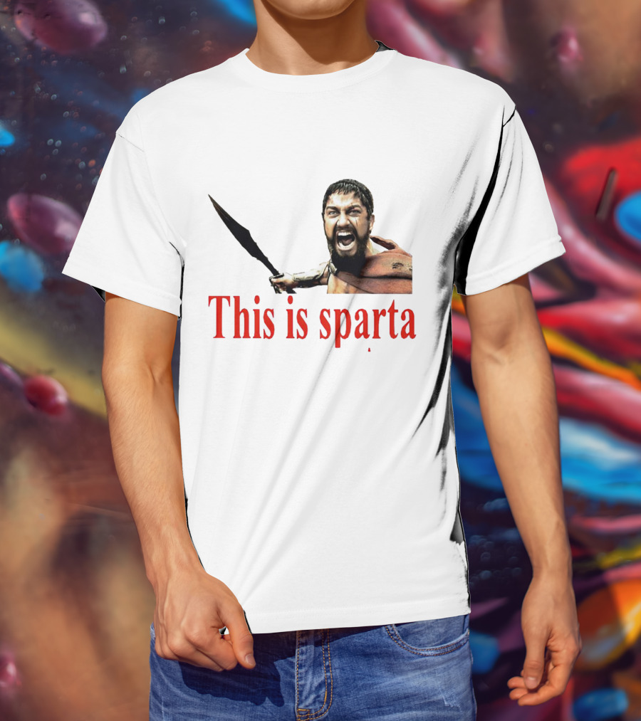This Is Sparta Gerard Butler 300 Movie Scene Iconic Shout T-Shirt