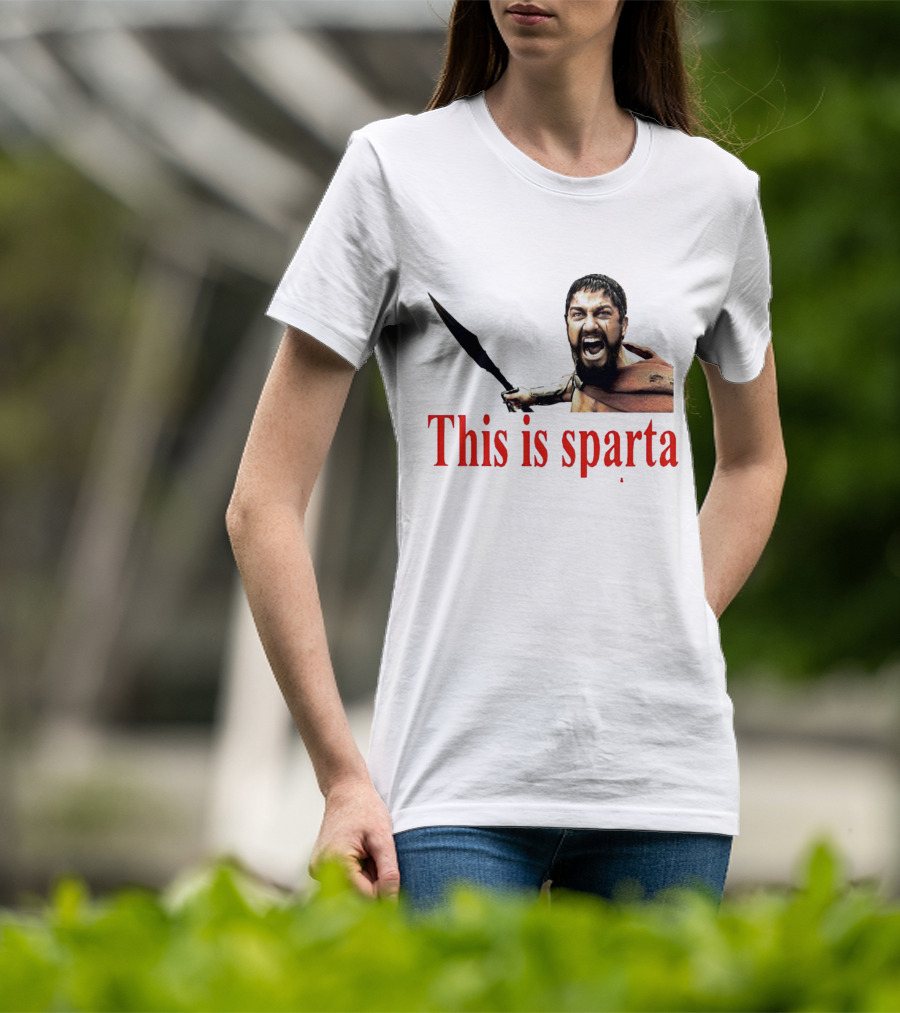 This Is Sparta Gerard Butler 300 Movie Scene Iconic Shout T-Shirt