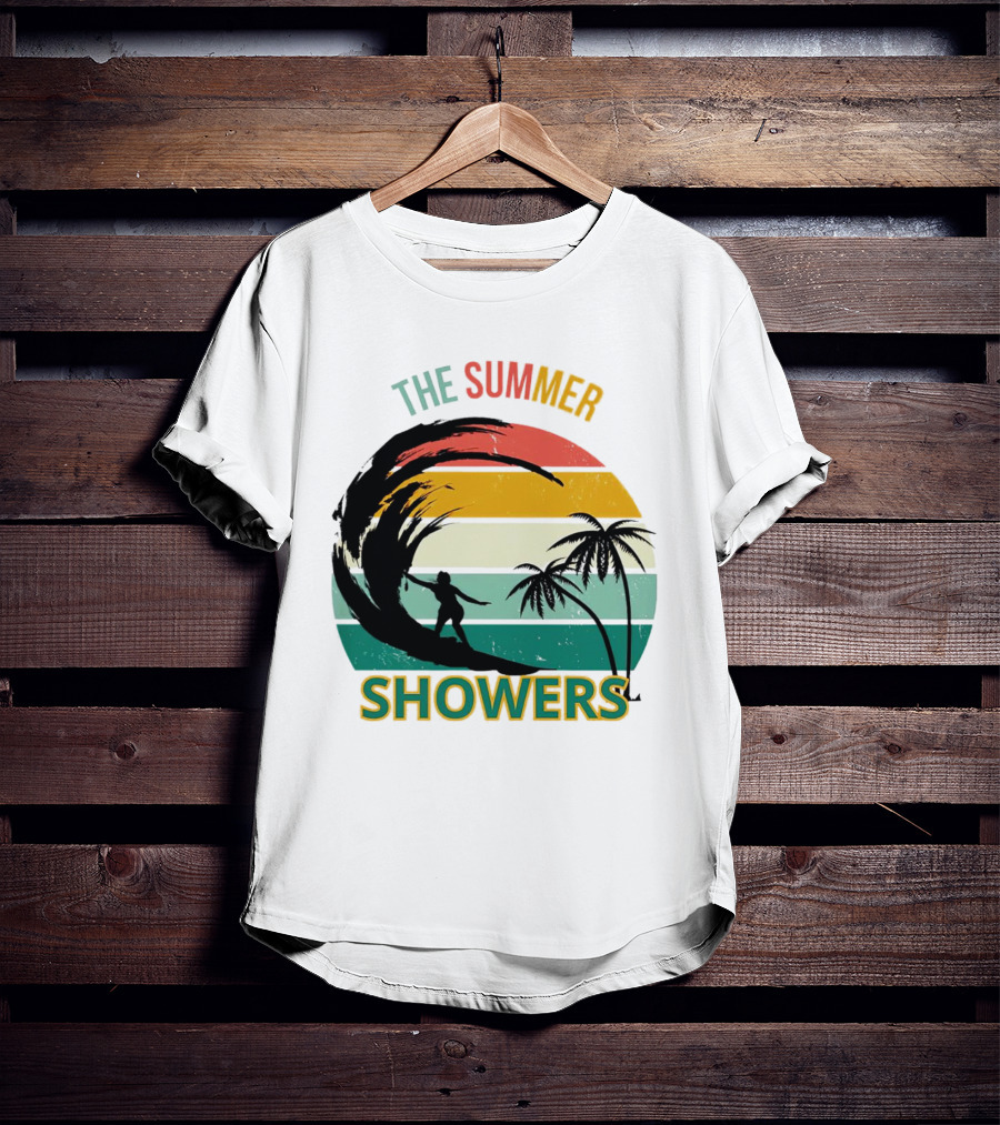 The Summer Showers Surfing Vintage Stripes T-Shirt