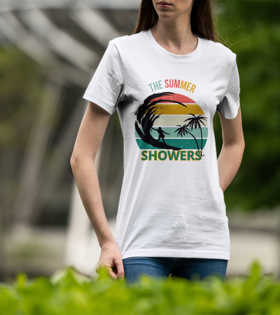 The Summer Showers Surfing Vintage Stripes T-Shirt