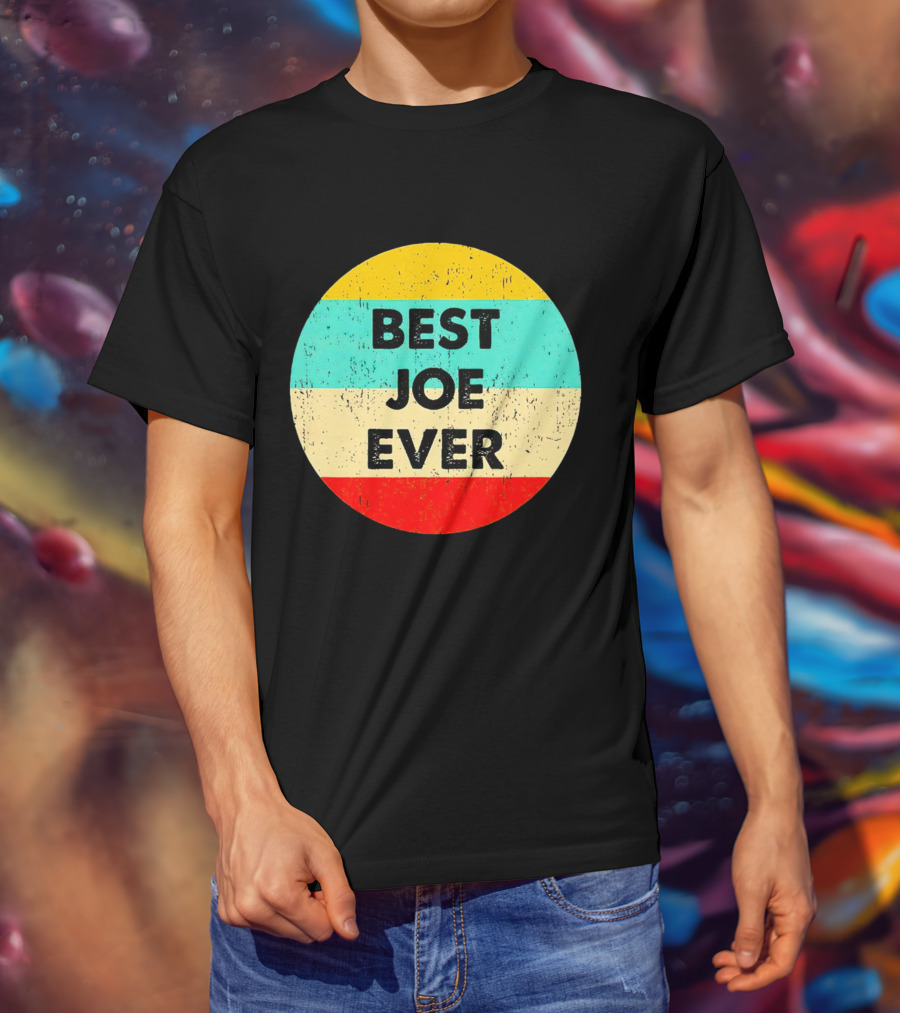 Best Joe Ever Vintage Distressed Retro Circle T-Shirt