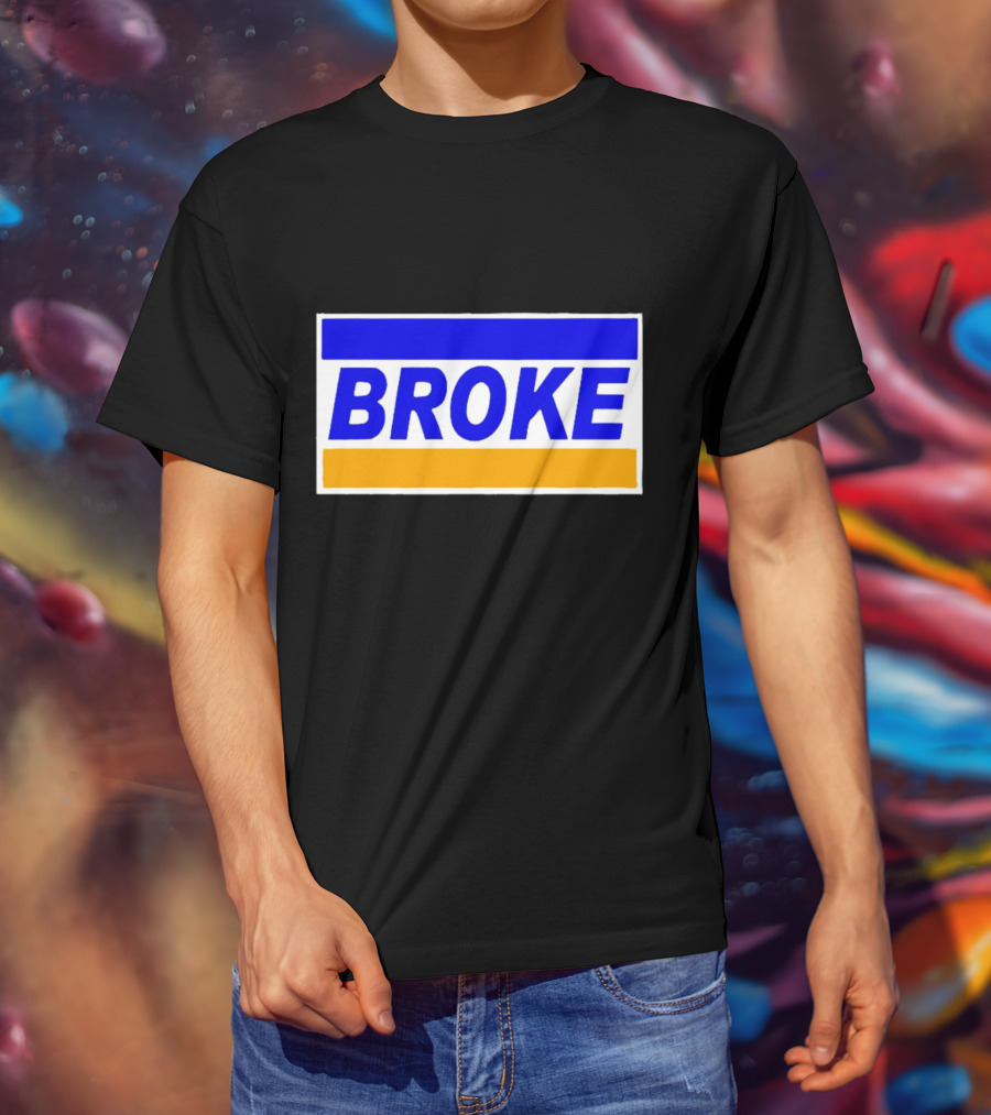 Broke Blue Orange Card Inspired Humor T-Shirt