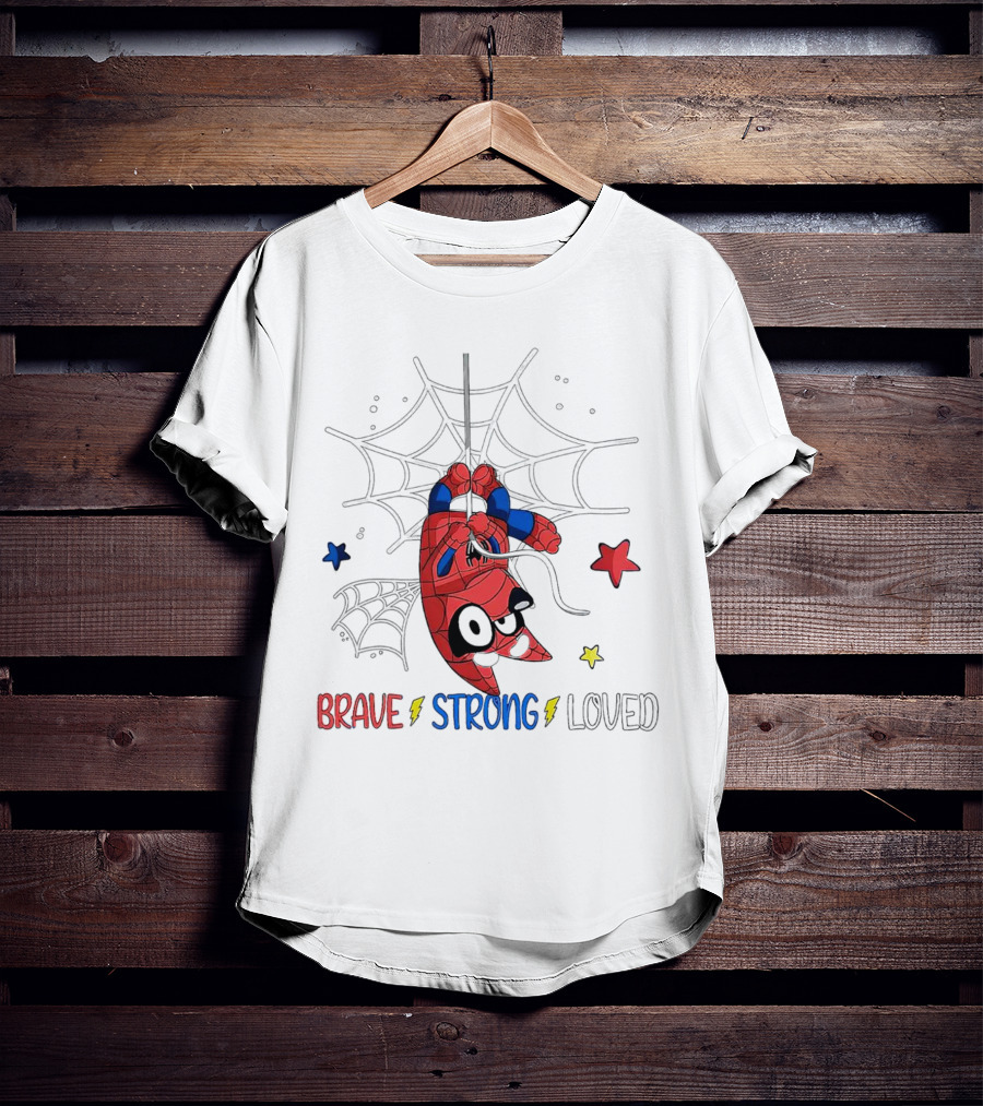 Brave Strong Loved Spider Superhero Dog Web Stars T-Shirt