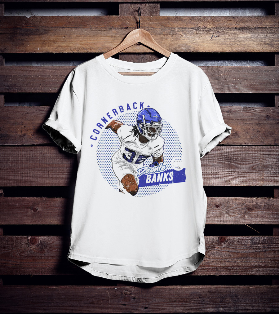 Deonte Banks New York Giants Cornerback Dots Blue Football Player T-Shirt