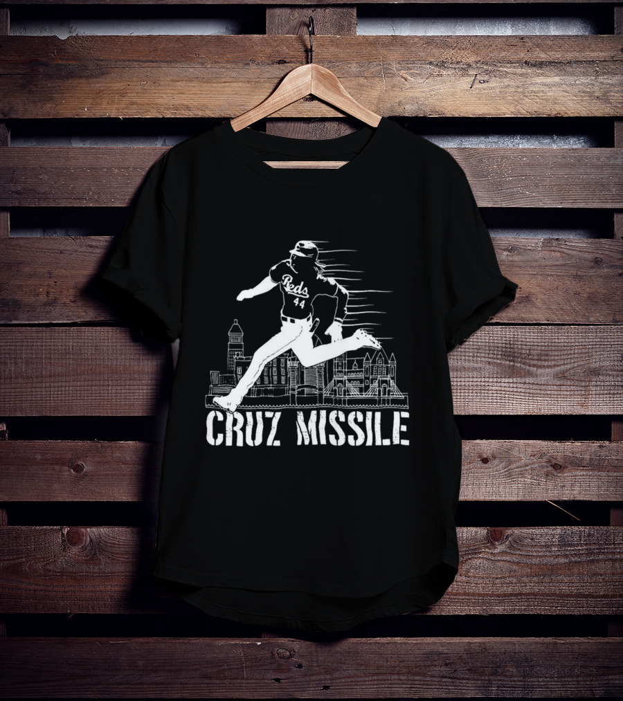 Cruz Missile Elly De La Cruz Cincinnati Reds 44 Running Skyline T-Shirt