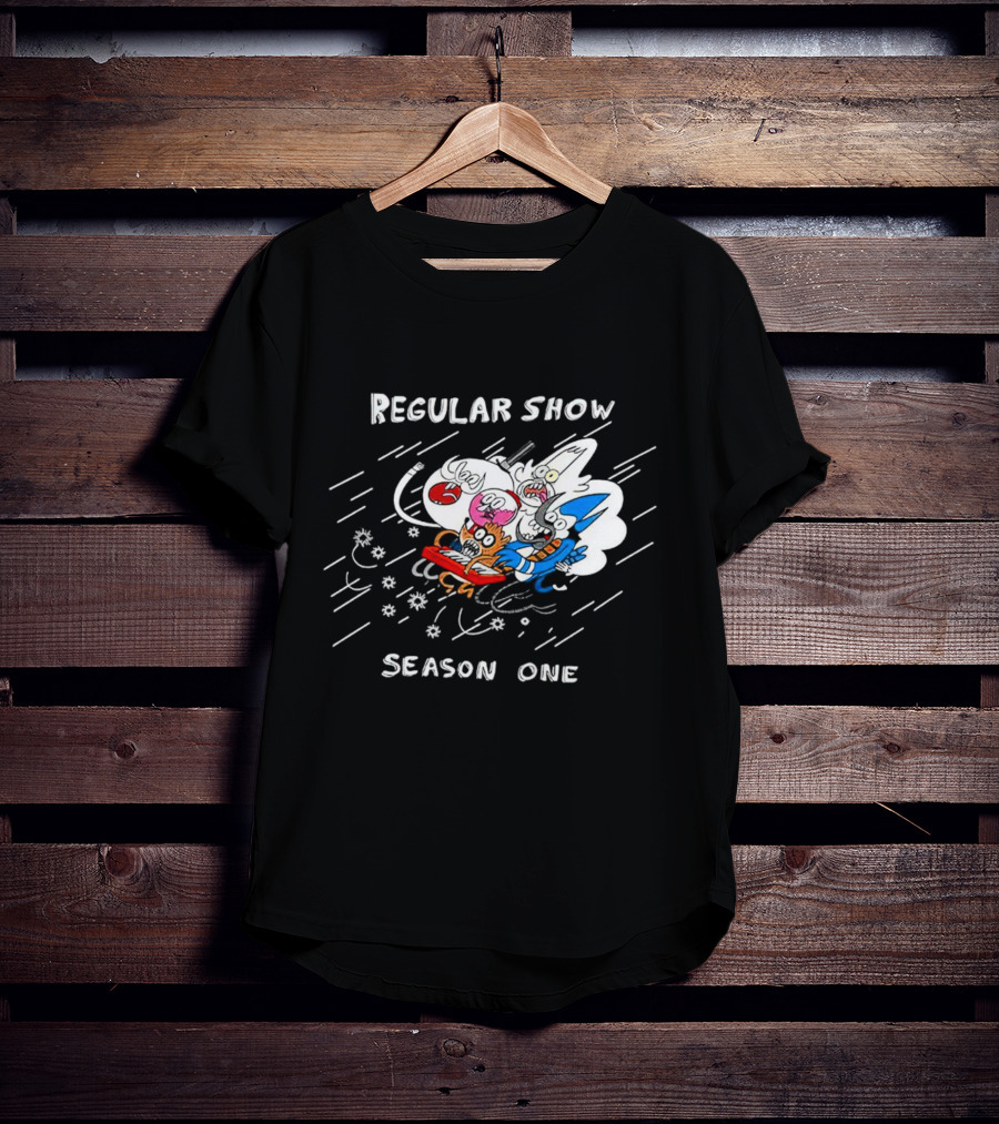 Regular Show Season One Animated Characters In Action T-Shirt