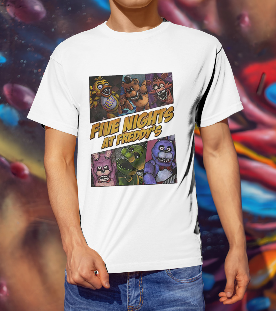 Five Nights At Freddy's Let's Eat Characters Montage T-Shirt