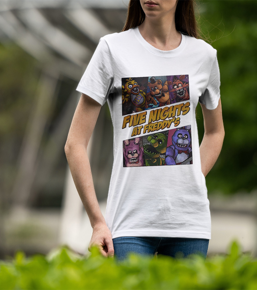 Five Nights At Freddy's Let's Eat Characters Montage T-Shirt
