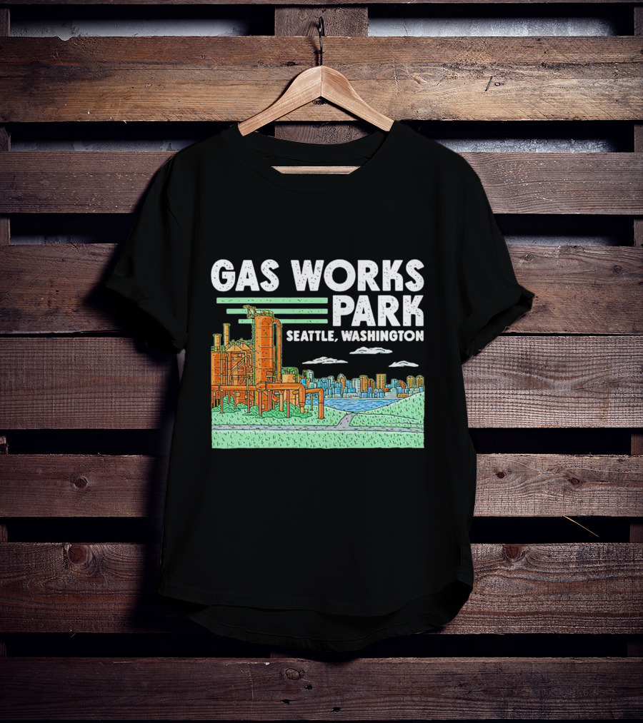 Gas Works Park Seattle Washington Industrial Landmark Skyline T-Shirt