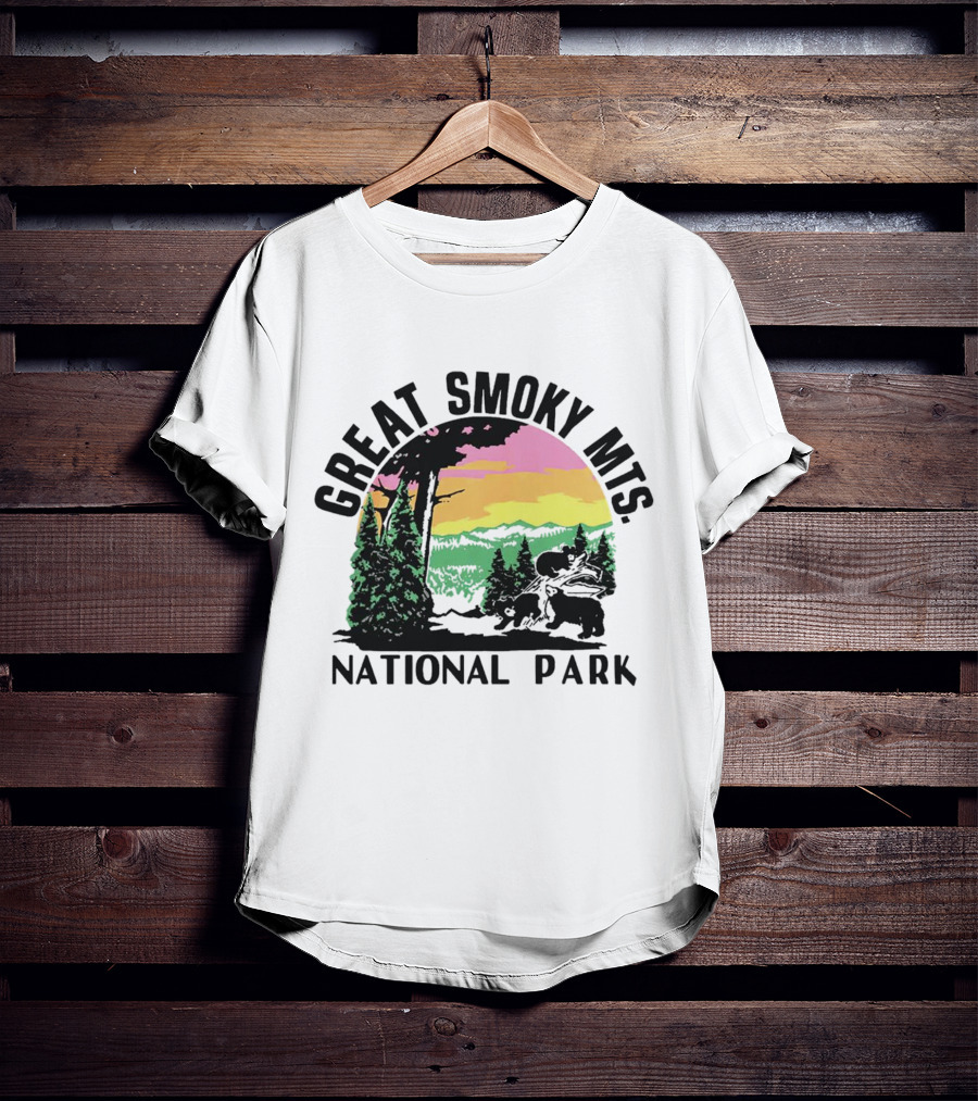 Great Smoky Mts National Park Sunset With Forest And Bears T-Shirt