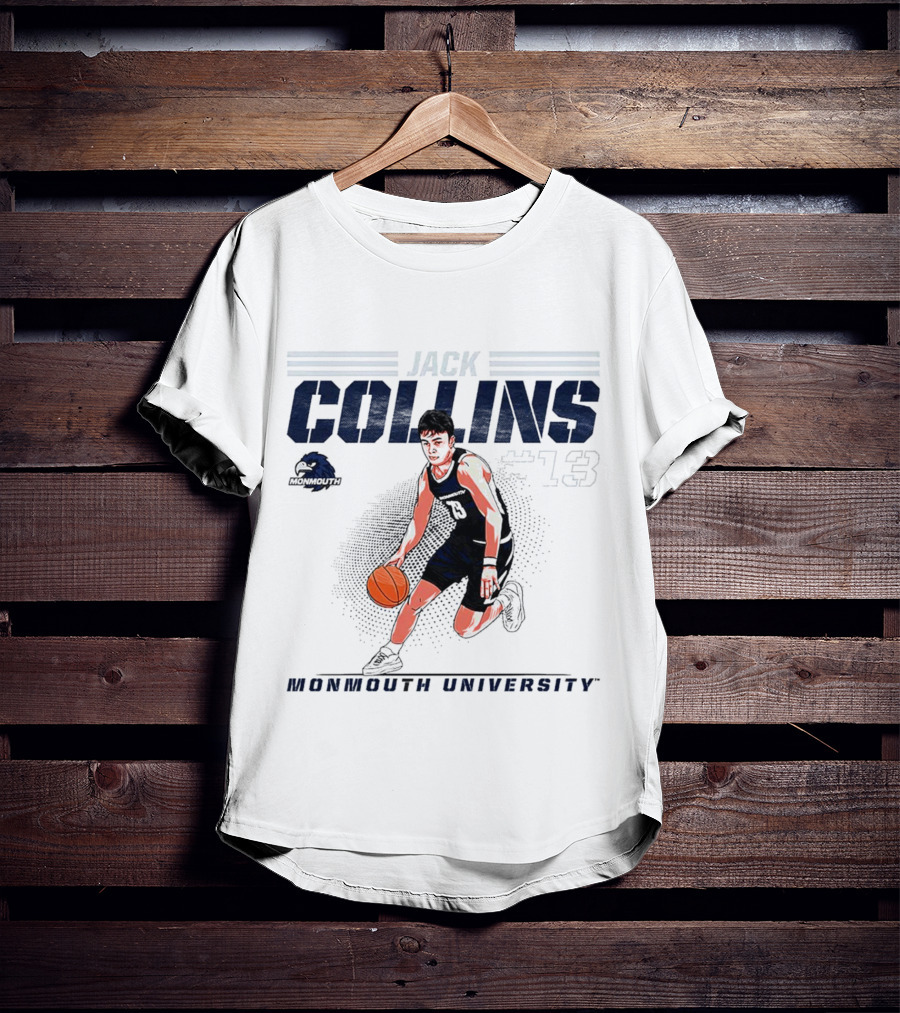 Jack Collins Monmouth University Basketball Number 13 Caricature T-Shirt