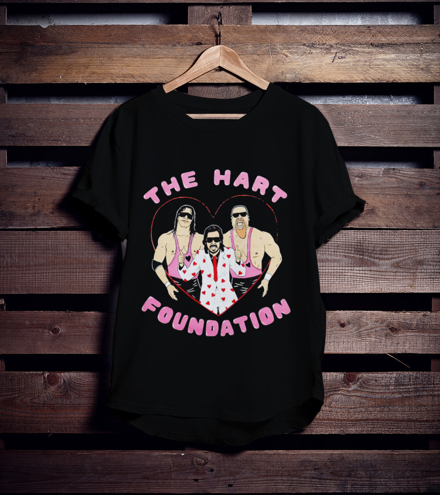 The Hart Foundation Bret The Hitman Hart And Jim The Anvil Neidhart T-Shirt