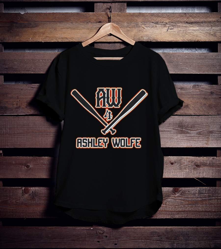 AW 4 Ashley Wolfe Baseball Crossed Bats T-Shirt