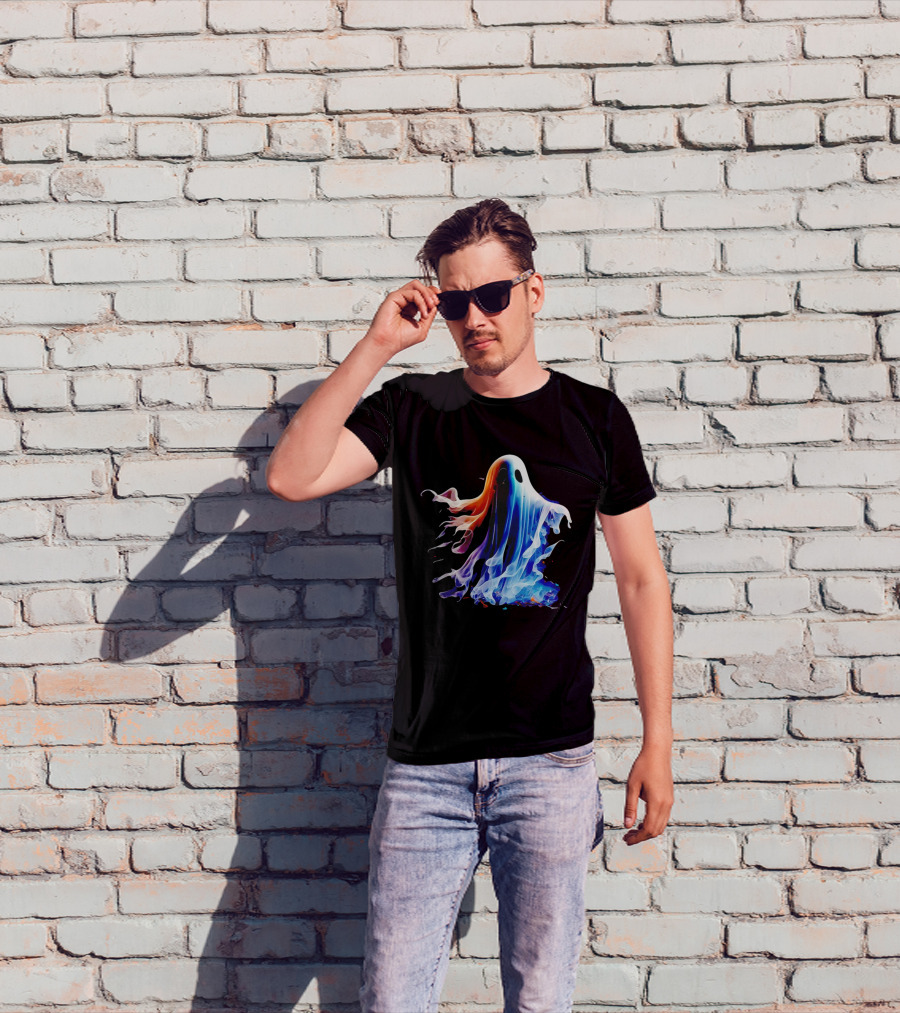 Ghost Halloween Vivid Colorful Abstract Specter T-Shirt