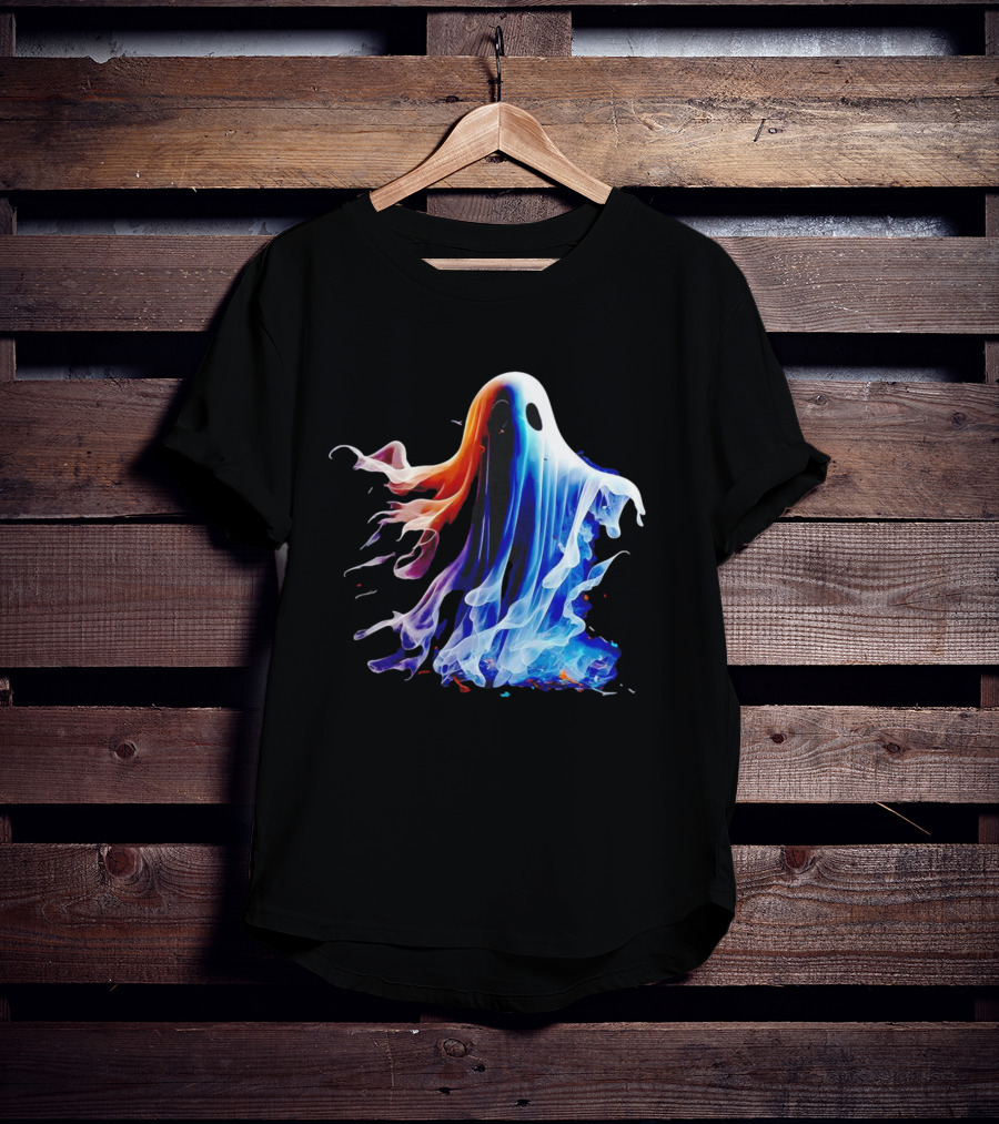 Ghost Halloween Vivid Colorful Abstract Specter T-Shirt