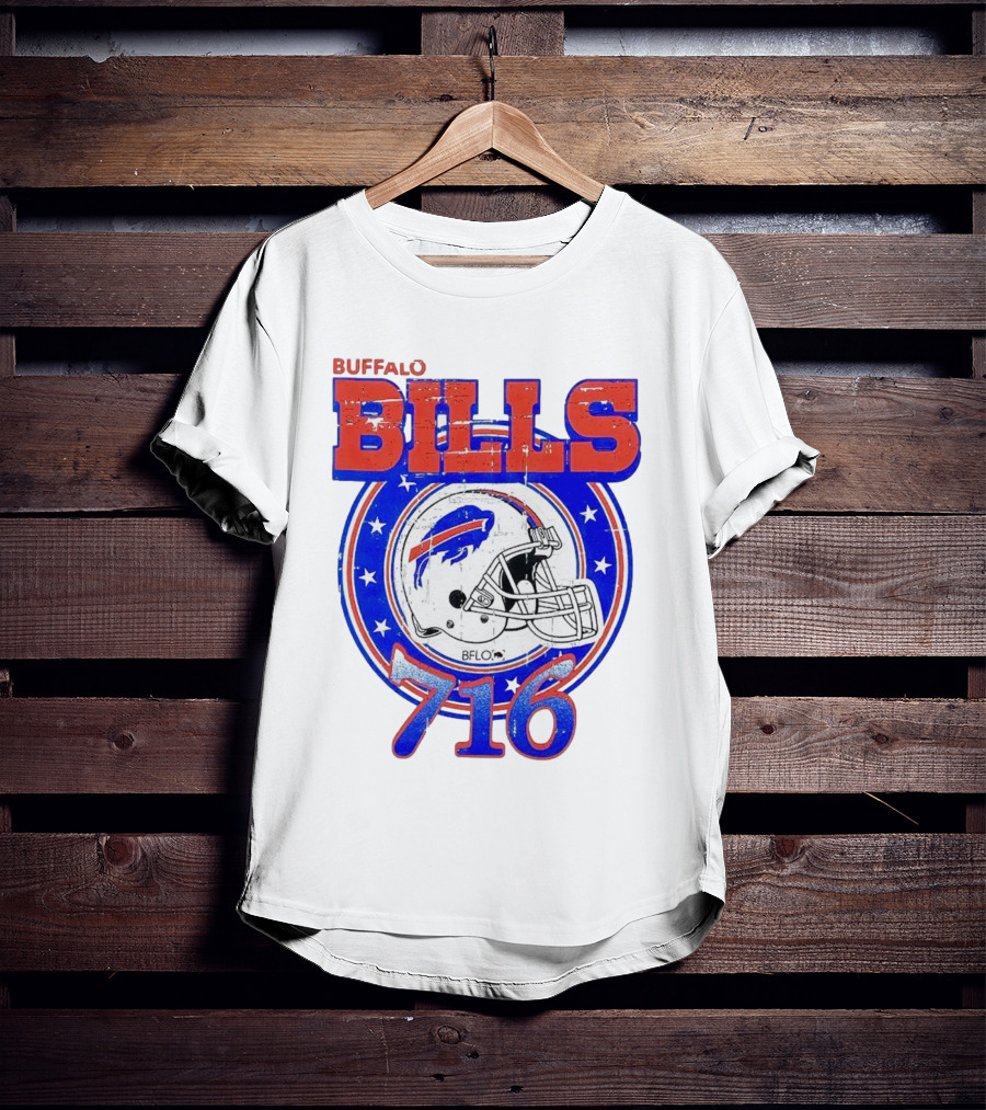 Buffalo Bills Bflo 716 Day Celebration Helmet Stars T-Shirt