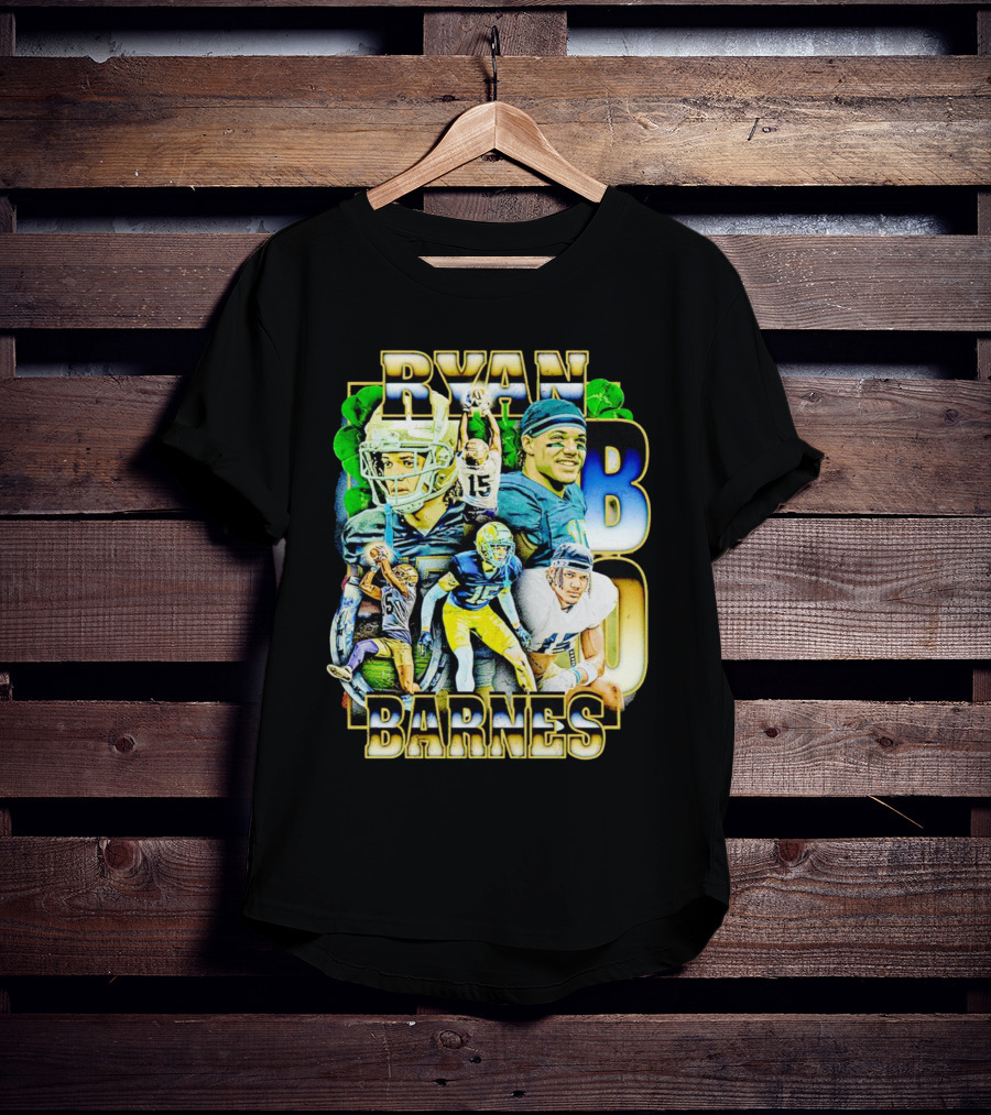 Ryan Barnes Notre Dame Fighting Irish Football Collage Vintage T-Shirt