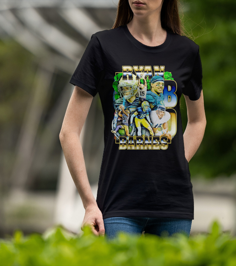 Ryan Barnes Notre Dame Fighting Irish Football Collage Vintage T-Shirt
