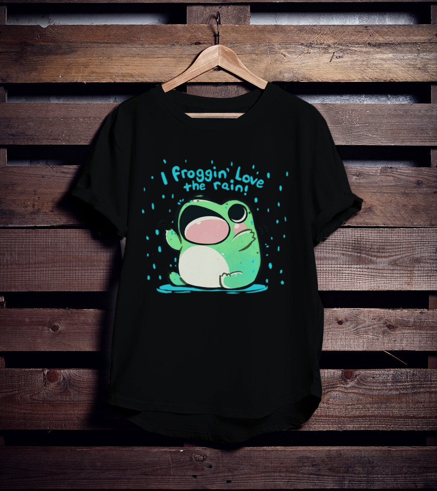 I Froggin' Love The Rain Cute Frog Rainy Day Fun T-Shirt