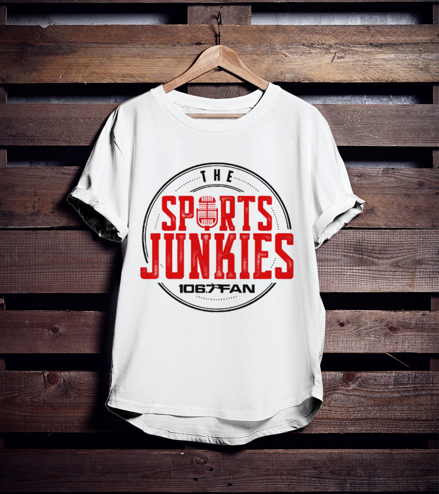 The Sports Junkies 106.7 Fan Radio Mic T-Shirt
