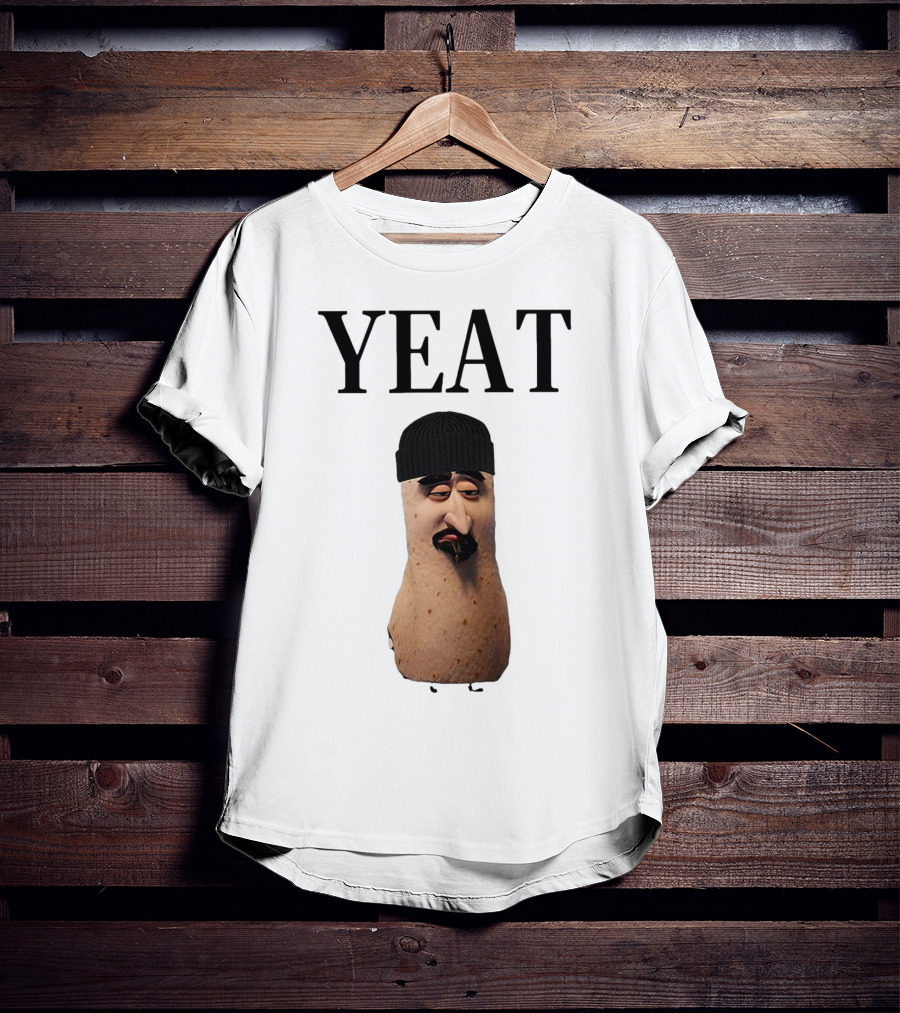 Yeat Luh Geeky Burrito Character With Beanie And Mustache T-Shirt