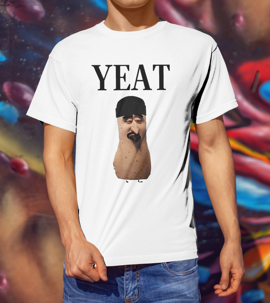 Yeat Luh Geeky Burrito Character With Beanie And Mustache T-Shirt